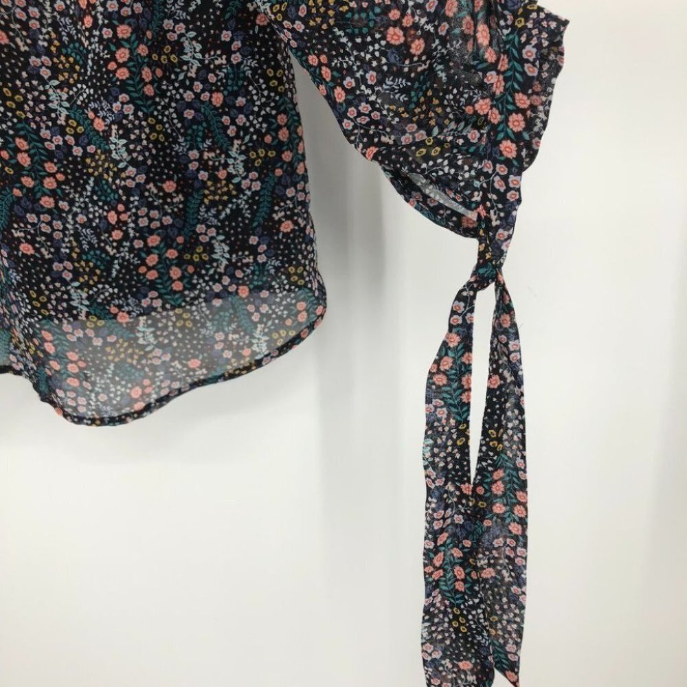 H&M Sheer balloon sleeve lined floral blouse - Picture 4 of 11